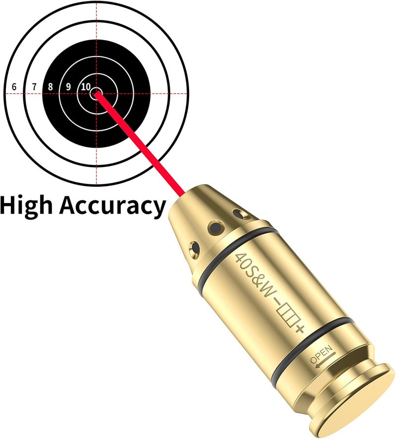 Tipfun Bore Sight for .40S&W Laser Bore Sight Laser Sight Red Dot Boresighter with Batteries - Image 2